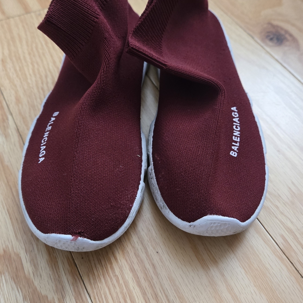Balenciaga Burgundy Sock Sneakers